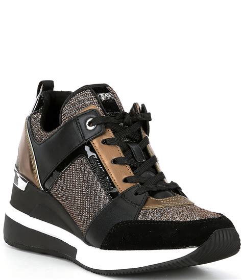 michael michael kors georgie leather wedge sneakers|Michael Kors wedge sneakers women's.